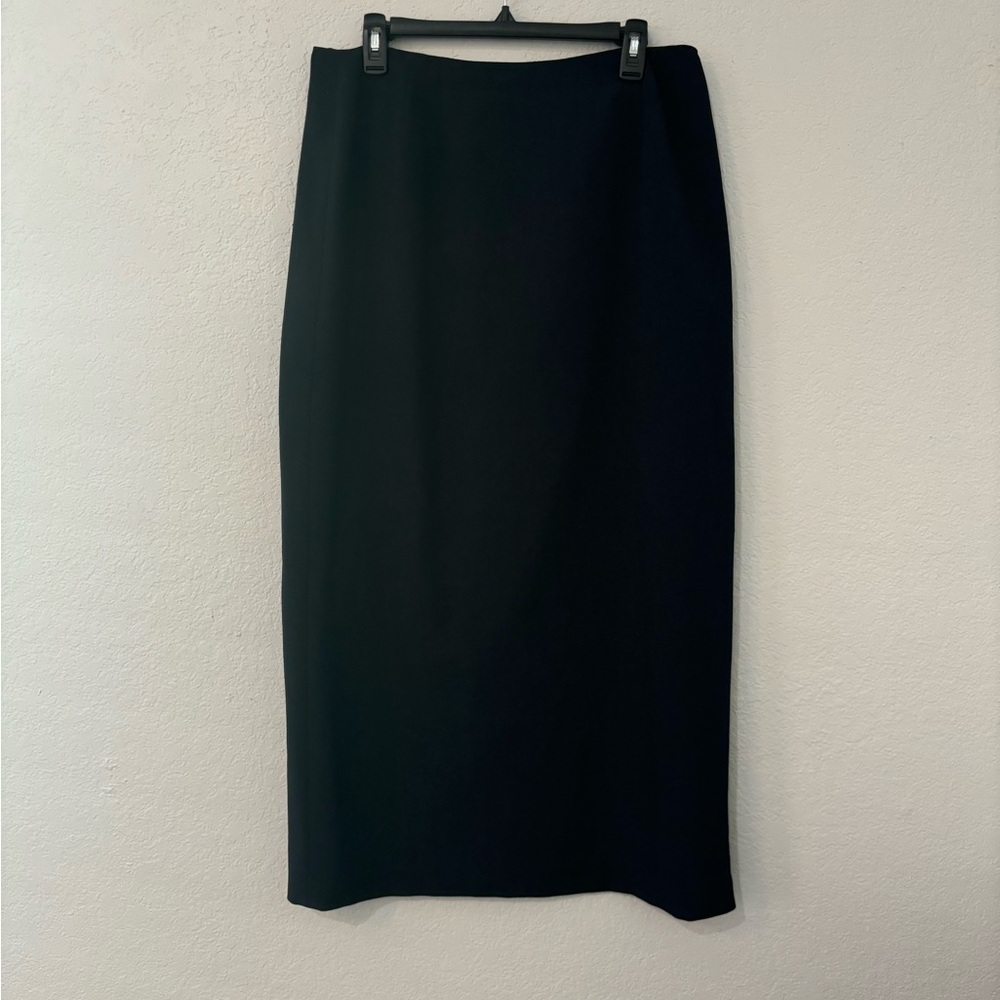 Vintage Larry Levine Navy Long Pencil Skirt – Size 14 – RN 97015